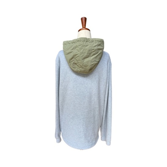 Summer Sessions Gray/Olive Oversized Long Sleeve Fleece Hoodie Size Small - Picture 3 of 6